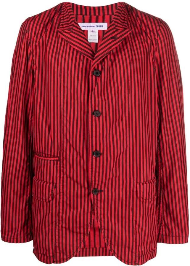 Comme Des Garçons Shirt Gestreepte blazer Rood