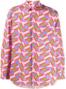 Comme Des Garçons Shirt Overhemd met abstracte print Roze