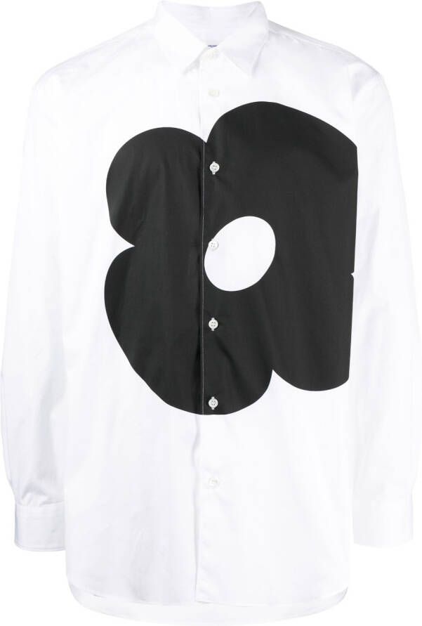 Comme Des Garçons Shirt Overhemd met bloemenprint Wit