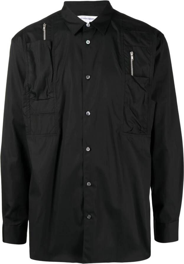 Comme Des Garçons Shirt Overhemd met ritszak Zwart