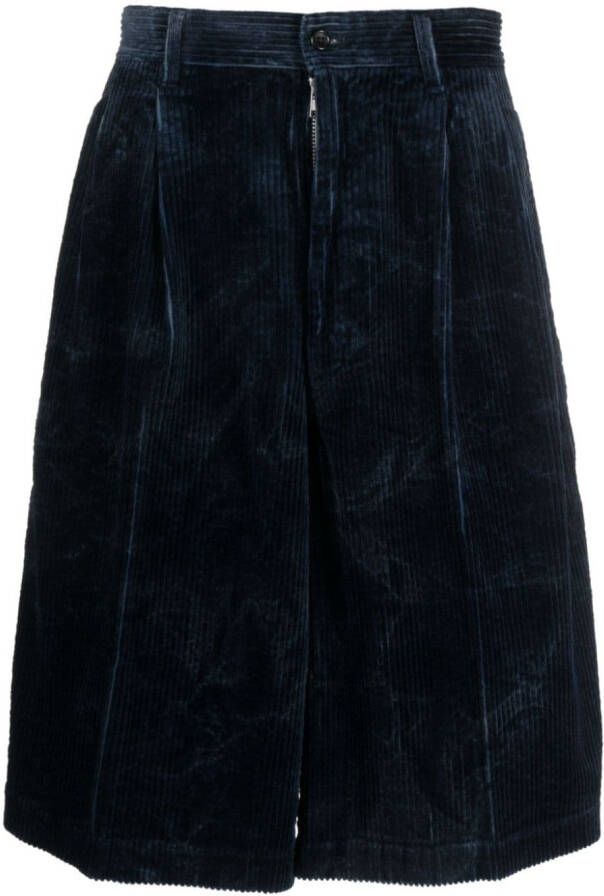 Comme Des Garçons Shirt Ribfluwelen shorts Blauw