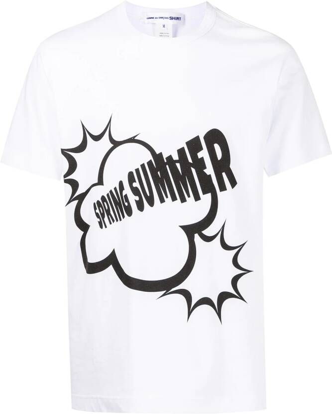 Comme Des Garçons Shirt T-shirt met tekst Wit