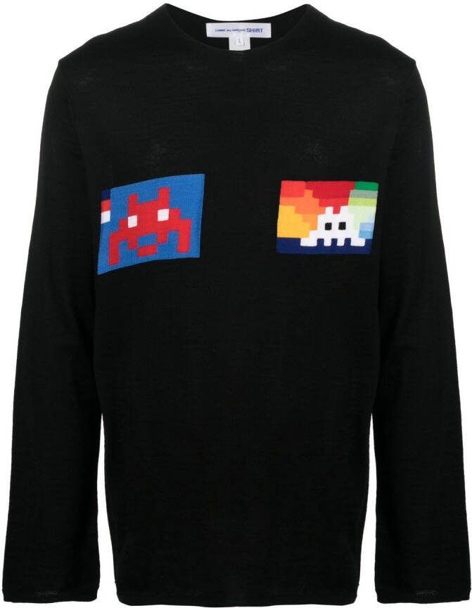 Comme Des Garçons Shirt Trui met print Zwart