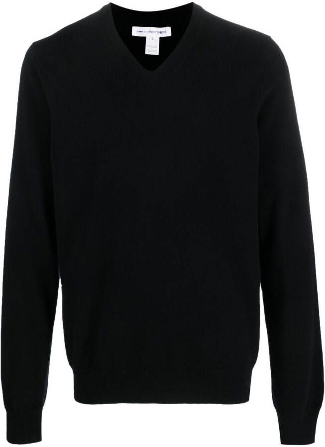 Comme Des Garçons Shirt Trui met V-hals Zwart