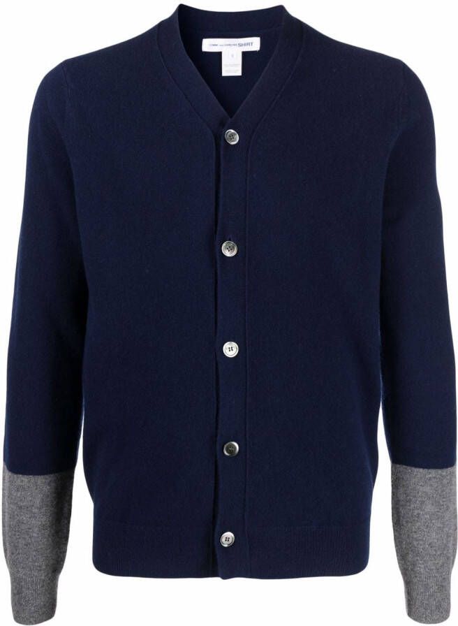 Comme Des Garçons Shirt Vest met V-hals Blauw