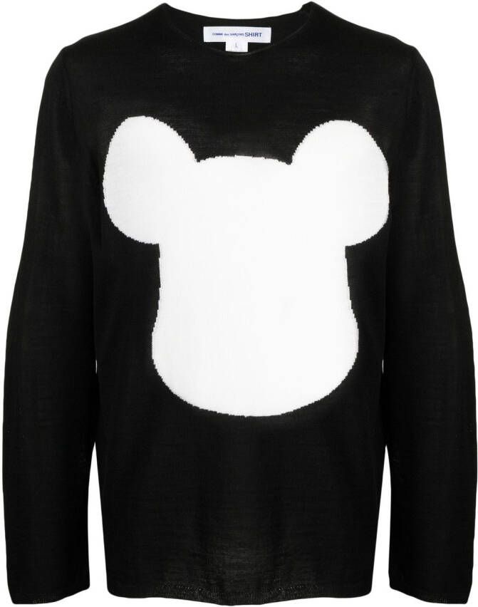 Comme Des Garçons Shirt x Disney intarsia trui Zwart