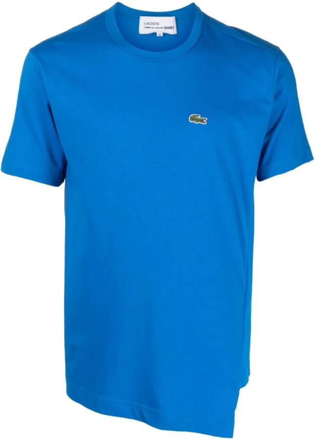 Comme Des Garçons Shirt x Lacoste asymmetrisch T-shirt Blauw