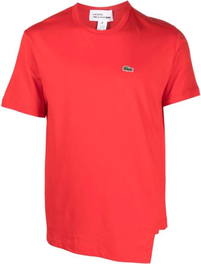 Comme Des Garçons Shirt x Lacoste asymmetrisch T-shirt Rood
