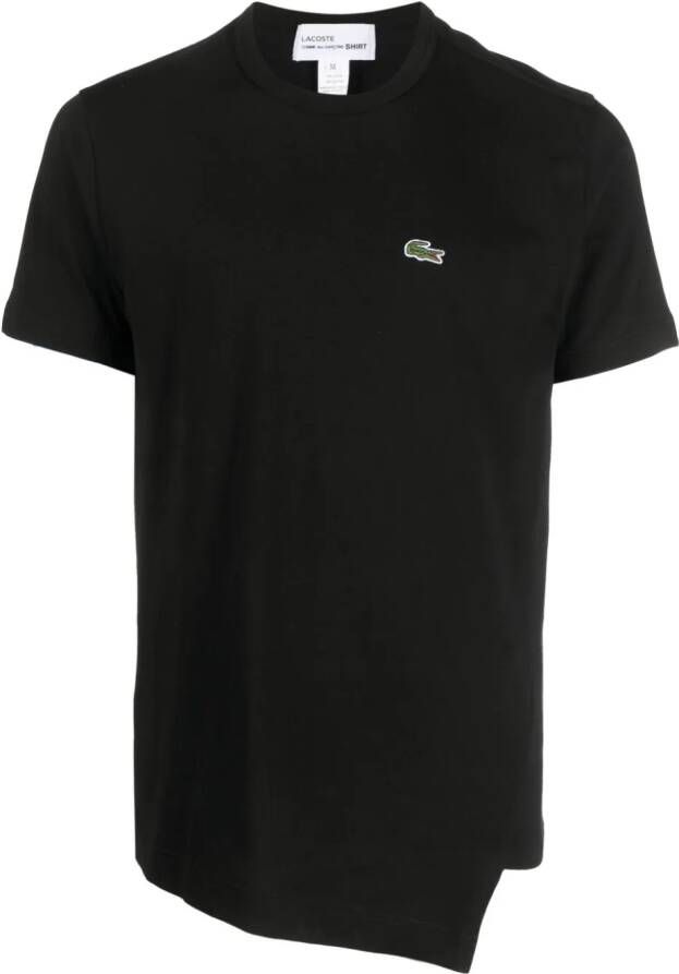 Comme Des Garçons Shirt x Lacoste asymmetrisch T-shirt Zwart
