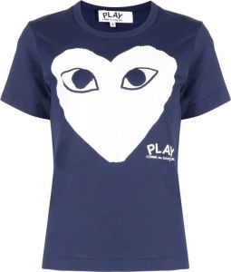 Comme Des Garçons T-shirt met logoprint Blauw