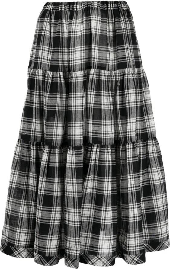 Comme des Garçons TAO Geruite midi-rok Zwart