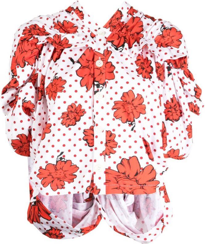 Comme des Garçons TAO x Shun Sudo blouse met ruches Wit