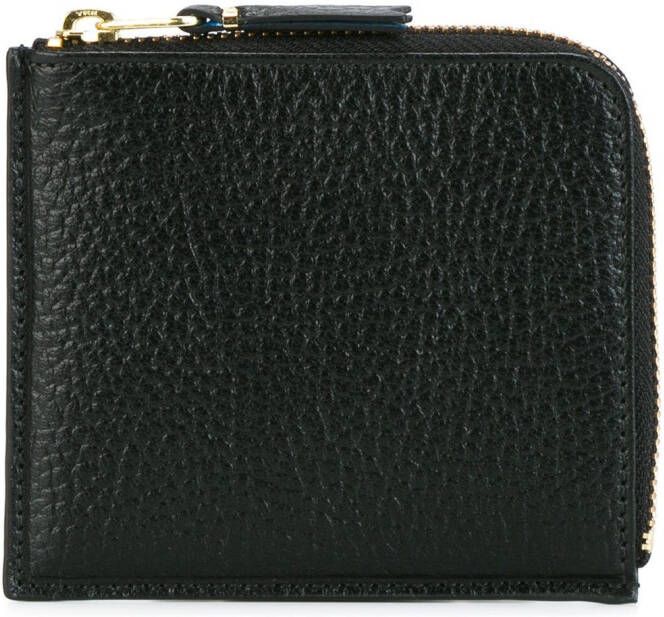 Comme Des Garçons Wallet Black Grained Leather Wallet Zwart