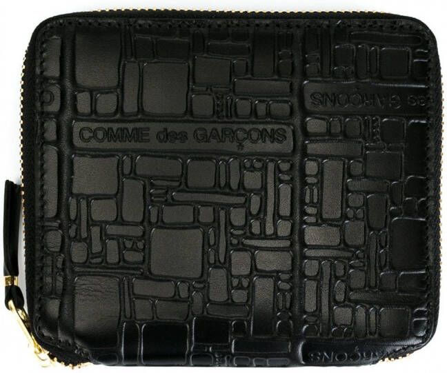 Comme Des Garçons Wallet 'Embossed Logo' purse Zwart