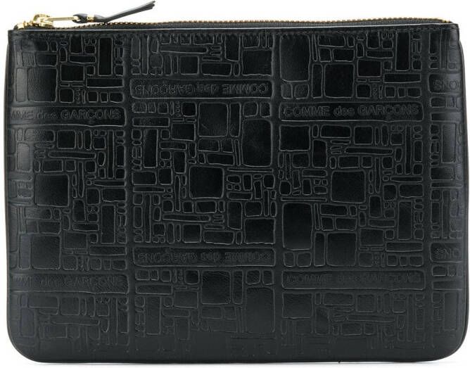 Comme Des Garçons Wallet getextureerde pochette Zwart