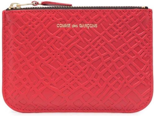 Comme Des Garçons Wallet Leren portemonnee Rood