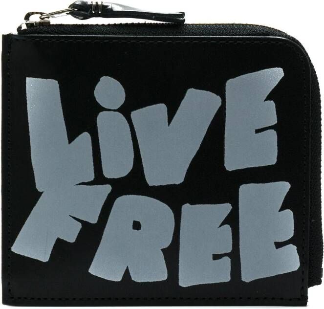 Comme Des Garçons Wallet Live Free portemonnee met rits Zwart