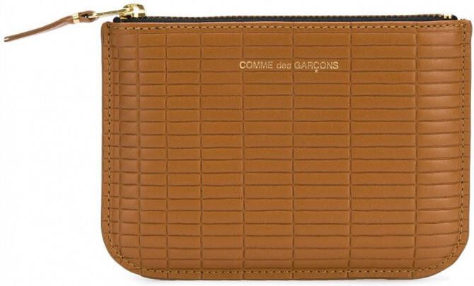 Comme Des Garçons Wallet logo versierd gemaakte portemonnee Bruin