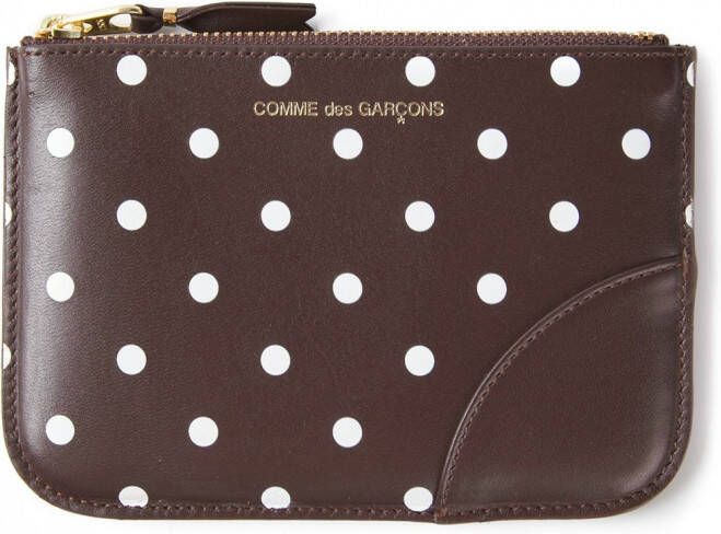 Comme Des Garçons Wallet Portemonnee met stippen Bruin