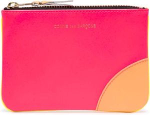 Comme Des Garçons Wallet Portemonnee met colourblocking Roze