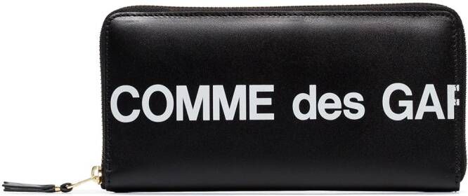 Comme Des Garçons Wallet Continental portemonnee met logo Zwart