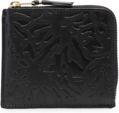 Comme Des Garçons Wallet Portemonnee met reliëf patroon Zwart