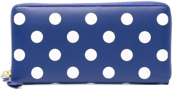 Comme Des Garçons Wallet Portemonnee met stippen Blauw