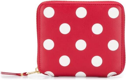 Comme Des Garçons Wallet Leren portemonnee Rood