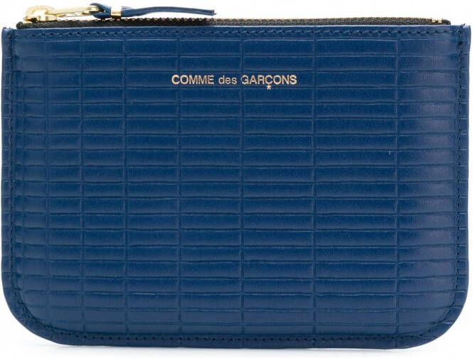 Comme Des Garçons Wallet Portemonnee met textuur Blauw