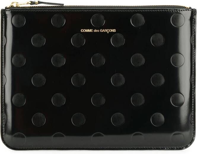 Comme Des Garçons Wallet versierd gemaakte stippenportefeuille Zwart
