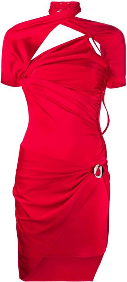 Coperni 1980s gedrapeerde jurk Rood