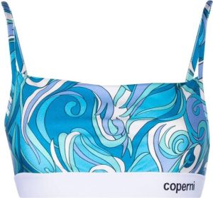 Coperni Bikinitop met abstracte print Blauw