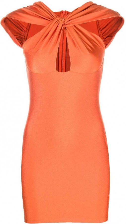 Coperni Mini-jurk met geknoopt detail Oranje