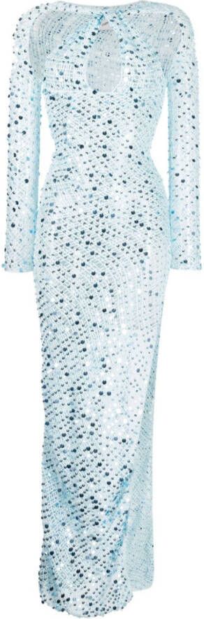 Coperni Maxi-jurk verfraaid met pailletten Blauw
