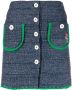 CORMIO Chiara mini-rok met bloemknopen Blauw - Thumbnail 1
