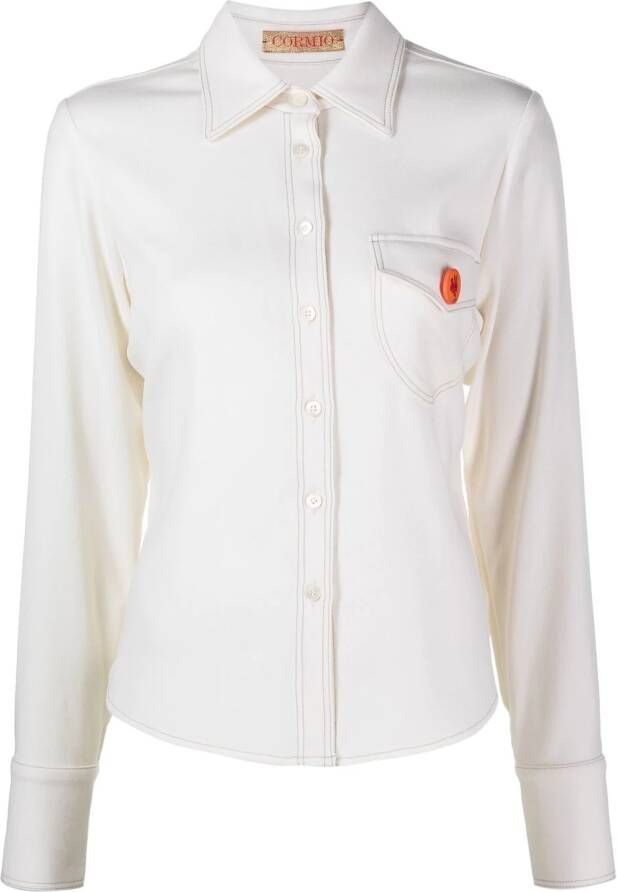 CORMIO Blouse met speld Wit