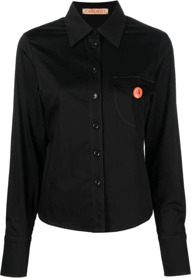 CORMIO Blouse met speld Zwart