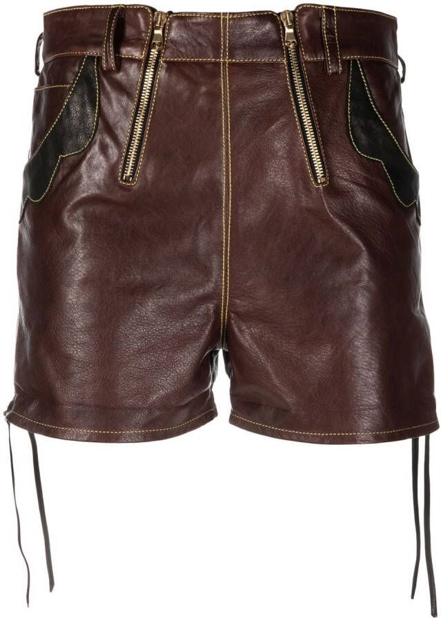 CORMIO Leren shorts Bruin