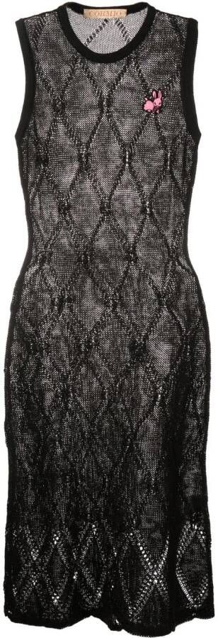CORMIO Midi-jurk met argyle patroon Zwart