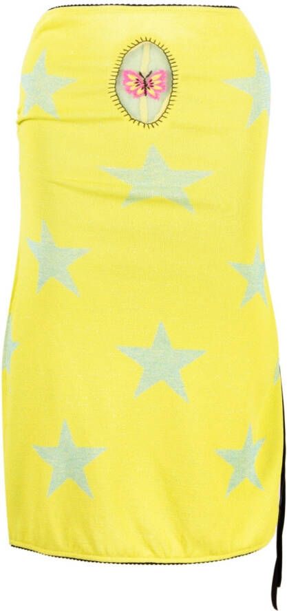 CORMIO Mini-jurk met sterrenprint Geel