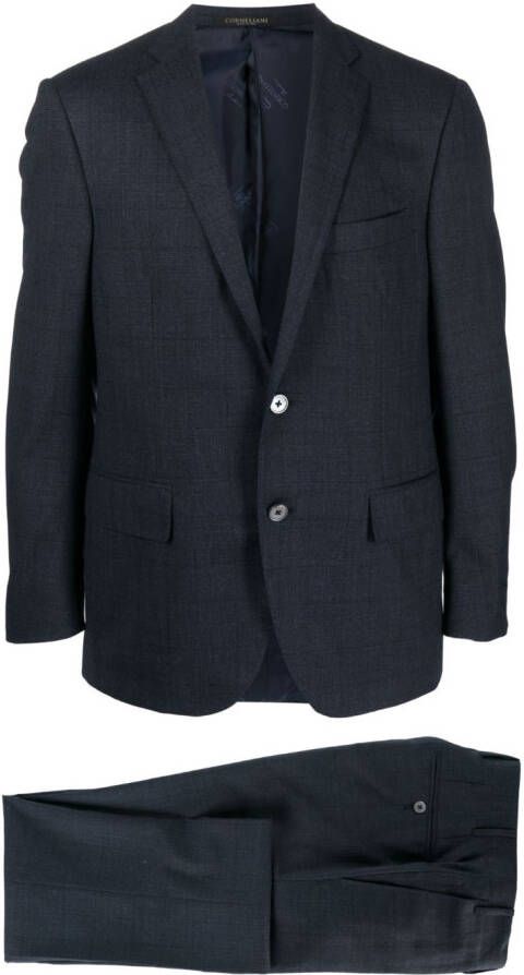 Corneliani Geruit pak Blauw