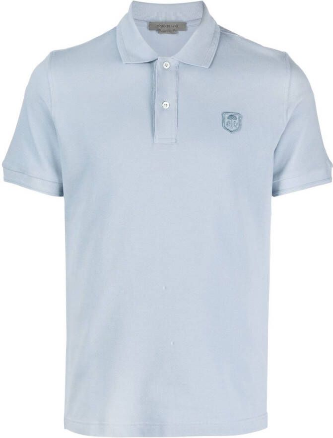 Corneliani Poloshirt met logopatch Blauw