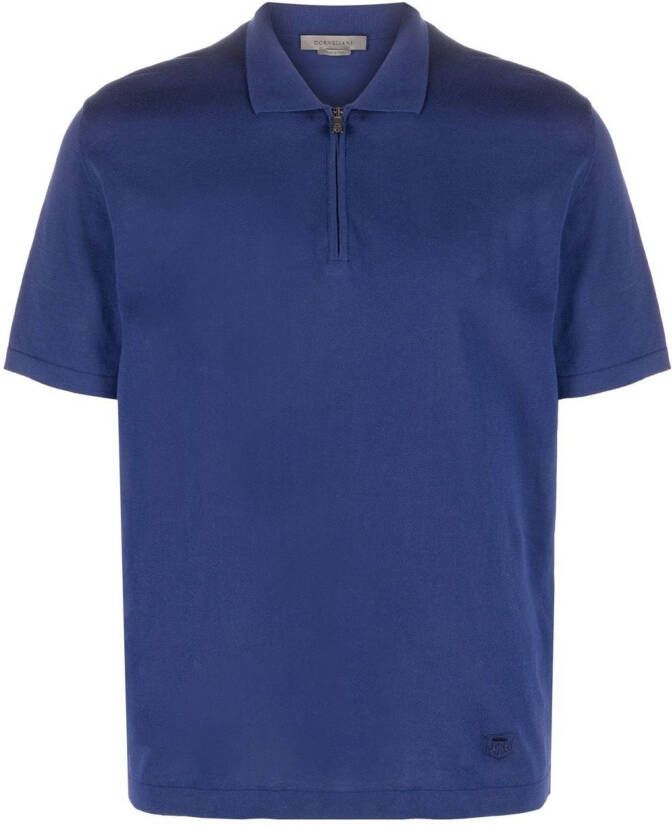 Corneliani Poloshirt met rits Blauw