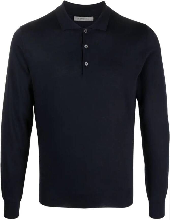 Corneliani Poloshirt van scheerwol Blauw
