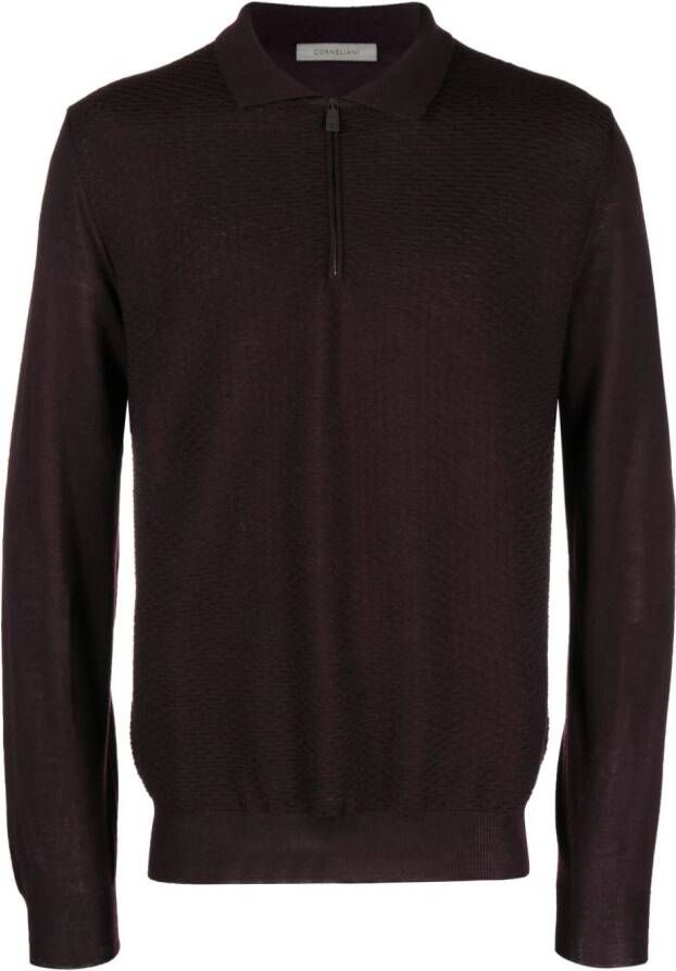 Corneliani Fijngebreid poloshirt Rood