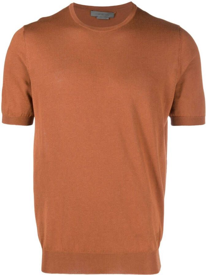 Corneliani T-shirt met ronde hals Bruin