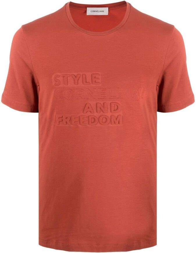Corneliani T-shirt met logo-reliëf Rood