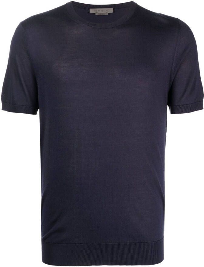 Corneliani Zijden T-shirt Blauw