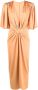 Costarellos Midi-jurk met korte mouwen Oranje - Thumbnail 1