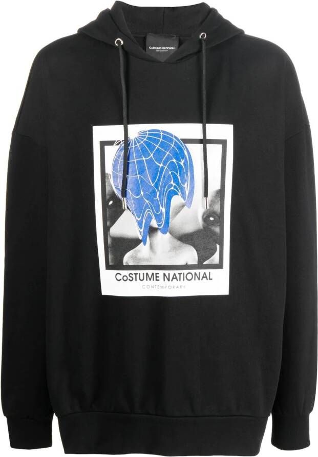 Costume national contemporary Hoodie met print Zwart